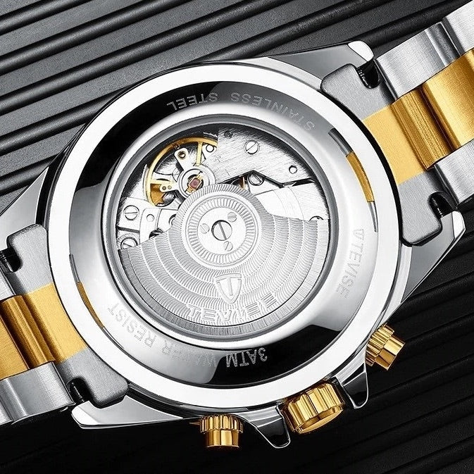 TEVISE Perpetual Flywheel Date Automatic Green Watch image 4