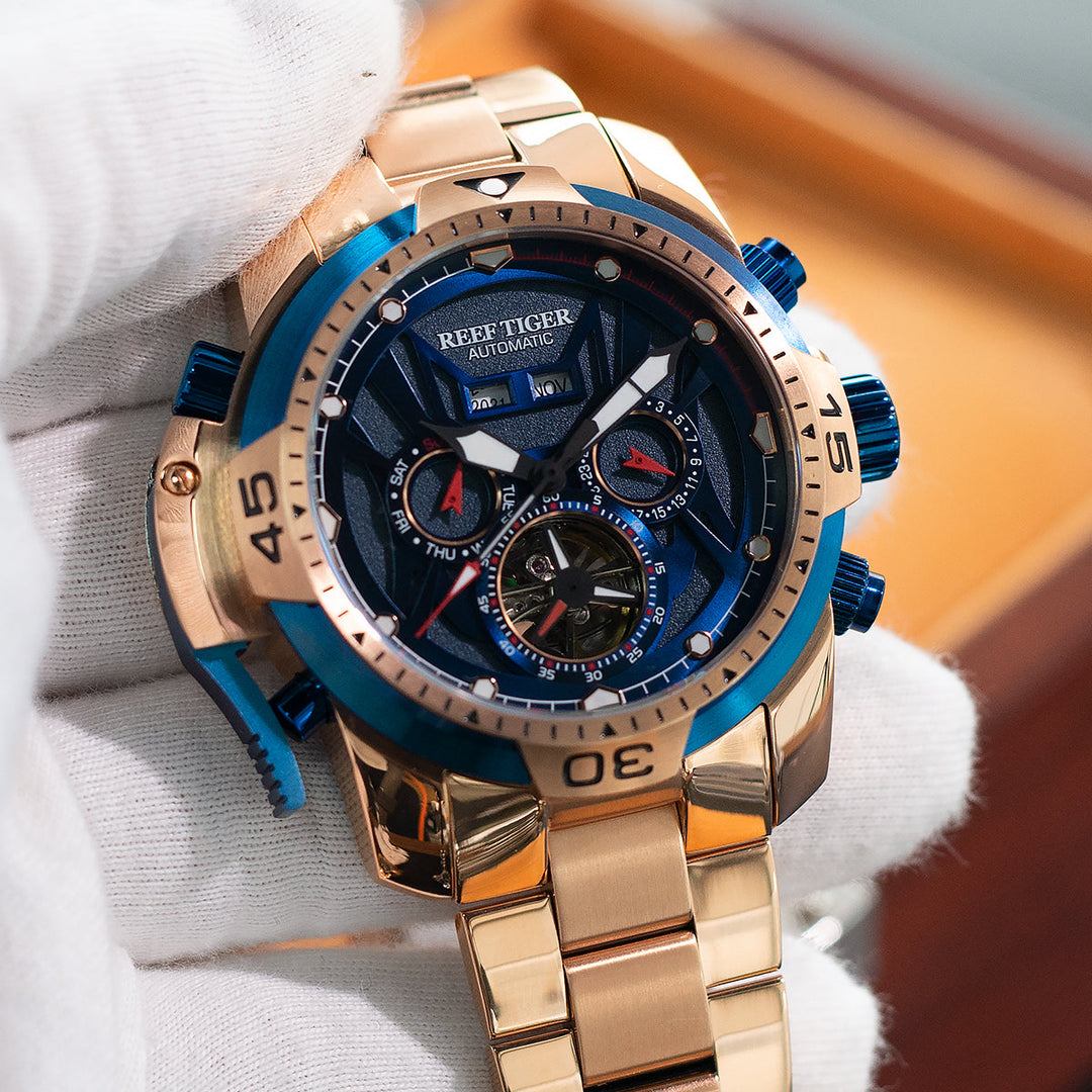 Reef Tiger Men's Aurora Transformers Skeleton Automatic Mechanical Watch image 5