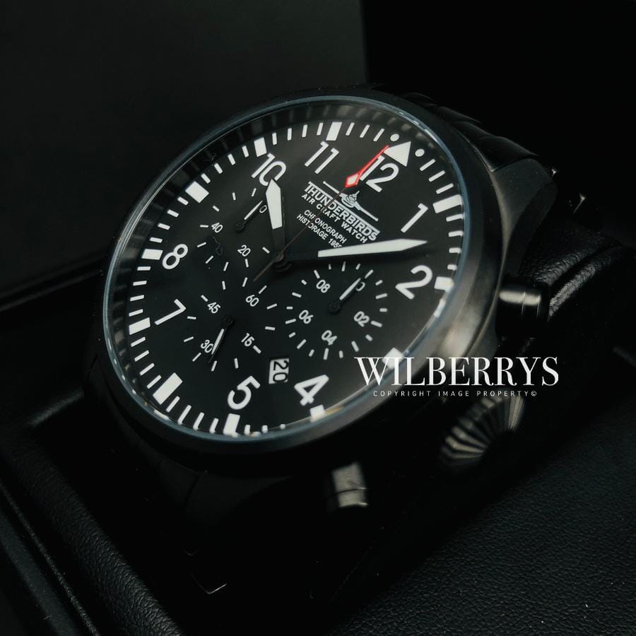 THUNDERBIRDS Men's Historage Chronograph Black Edition Watch image 7