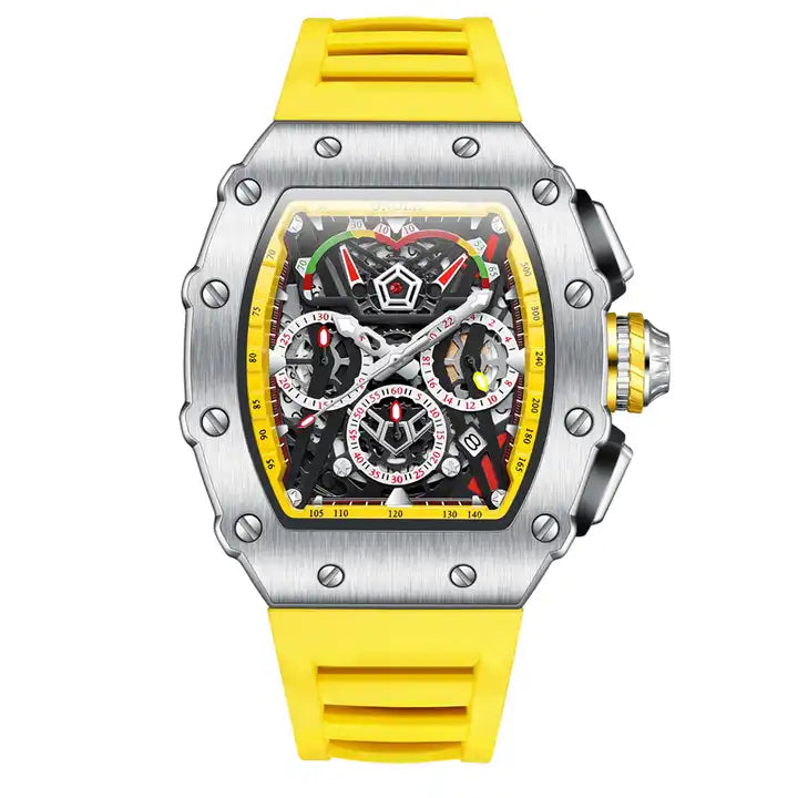 ONOLA Avantgarde McLaren Quartz Chronograph Watch - Silver / Yellow image