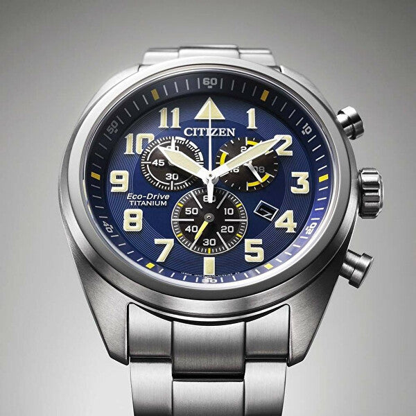 CITIZEN Garrison Super Titanium Pilot Chronograph Watch AT2480-81L