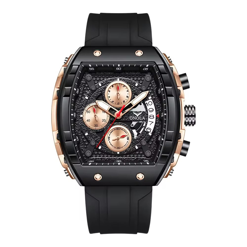 ONOLA Azuri Quartz Chronograph Watch - Black / Rose Gold image