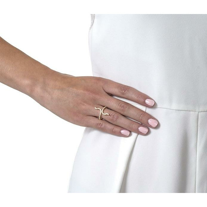 BRITISH JEWELLERS Entwine Ring Gold, Embellished with Crystals from Swarovski®