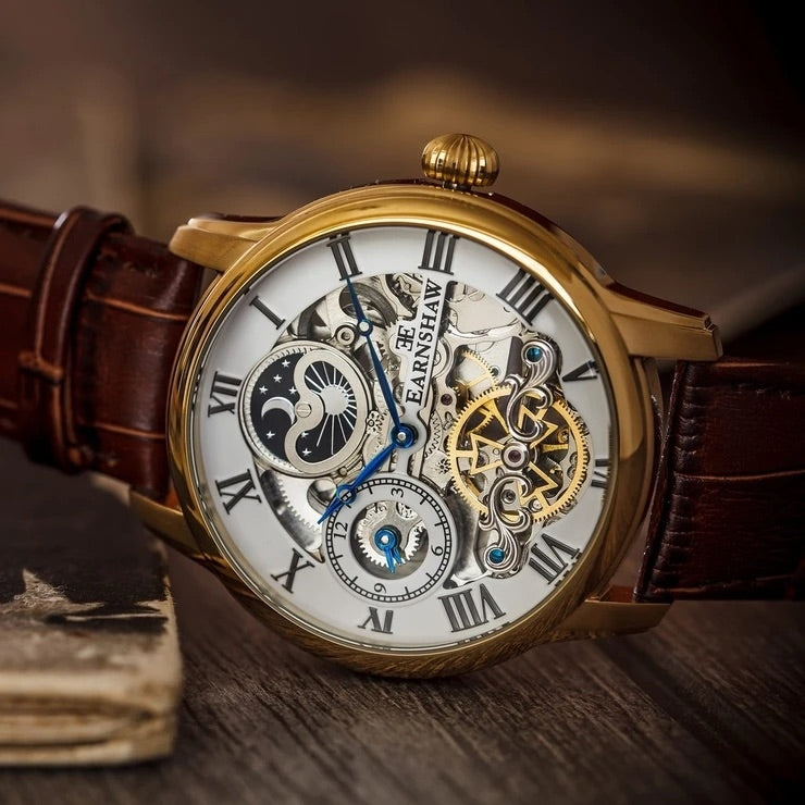 THOMAS EARNSHAW LONGITUDE DUAL TIME AUTOMATIC MEDALLION GOLD
