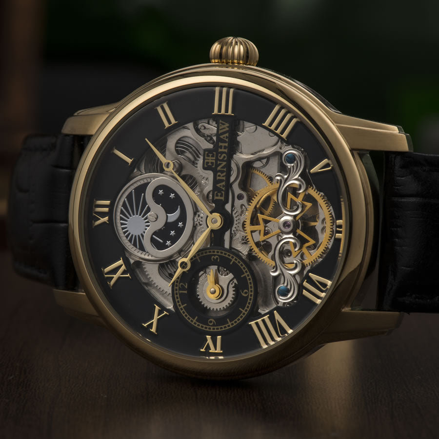 THOMAS EARNSHAW LONGITUDE DUAL TIME AUTOMATIC CAVIAR BLACK