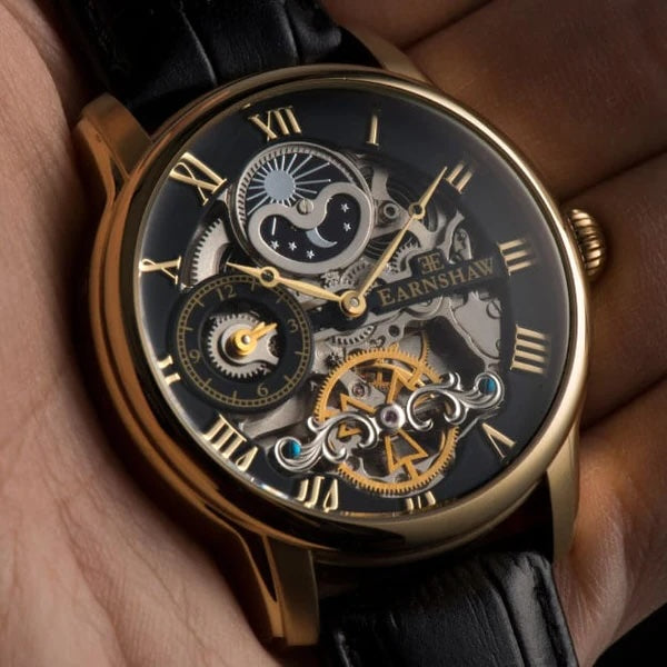 THOMAS EARNSHAW LONGITUDE DUAL TIME AUTOMATIC CAVIAR BLACK