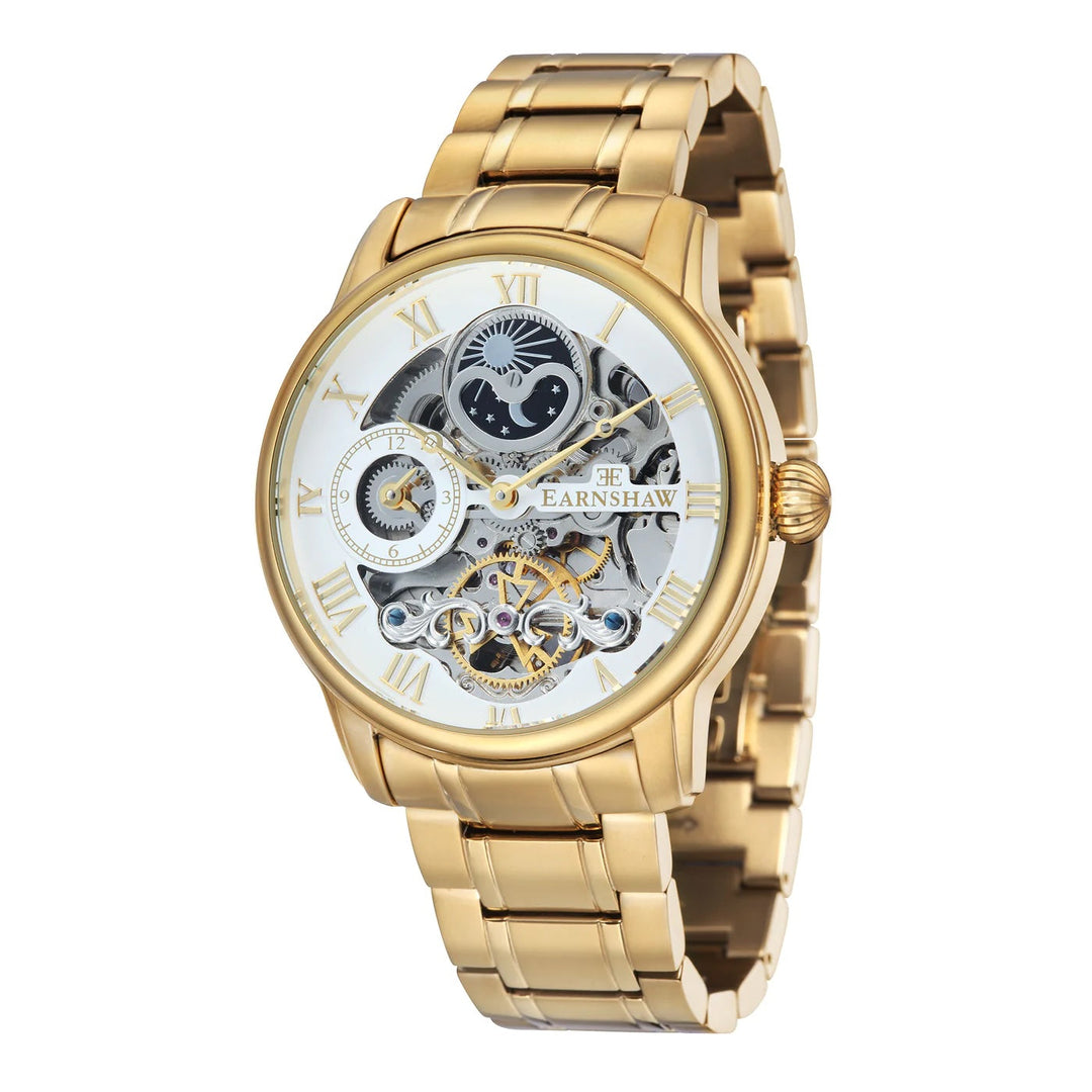 THOMAS EARNSHAW LONGITUDE DUAL TIME AUTOMATIC INGOT GOLD