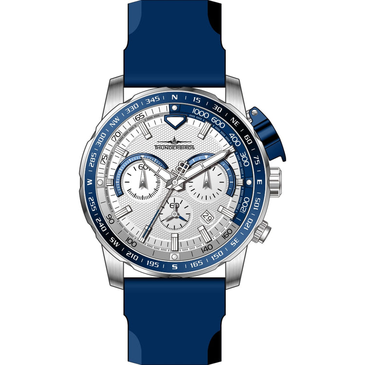 THUNDERBIRDS Aircraft Ejector Tachy Chronograph Silicone Strap Watch Blue image 1