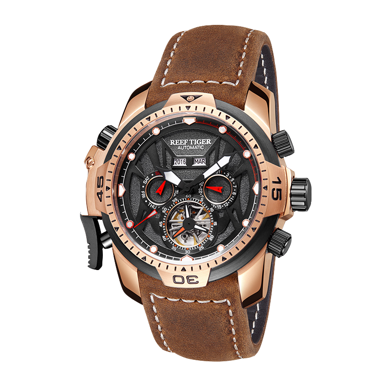 Reef Tiger Men's Aurora Transformers Skeleton Automatic Mechanical Watch image 10