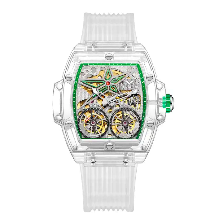 ONOLA Clear Series Plastic Transparent Maximus Double Barrel AUTOMATIC Watch image 16