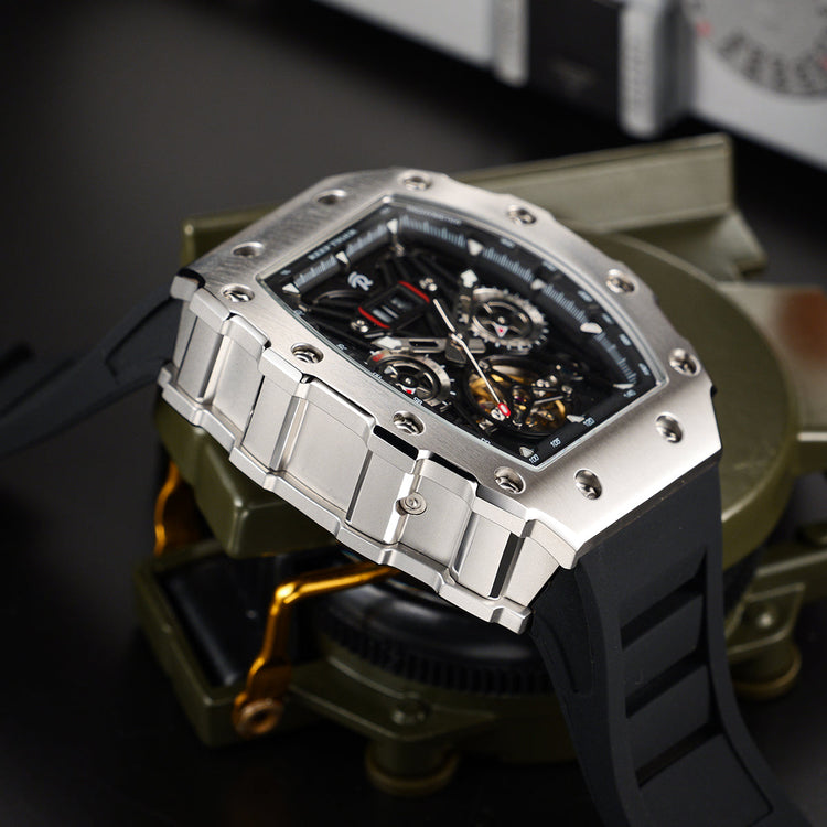 Reef Tiger Men's Aurora Titan Mechanical Multifunctional Day/Date Skeleton Automatic Watch RGA3009 image 9