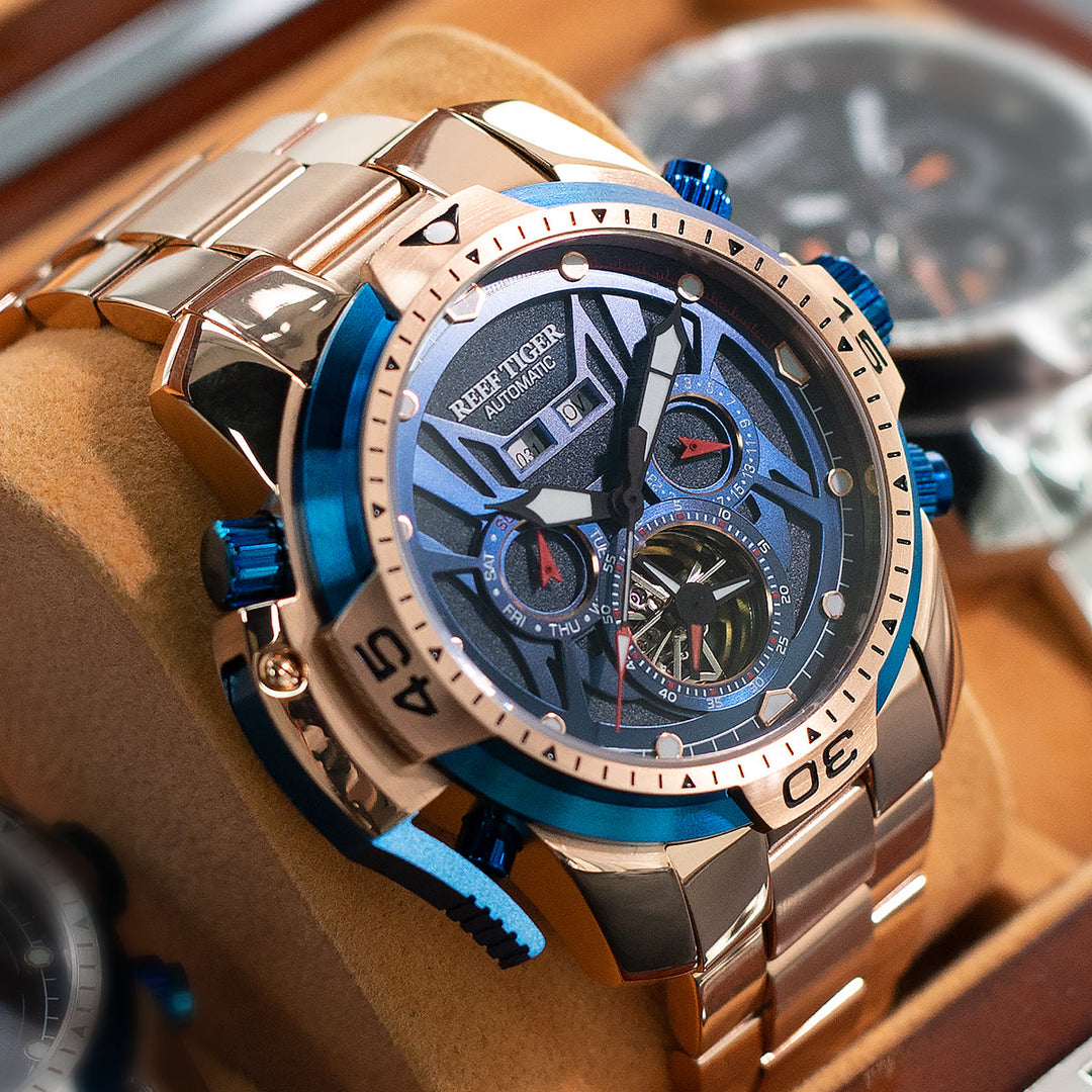Reef Tiger Men's Aurora Transformers Skeleton Automatic Mechanical Watch image 4