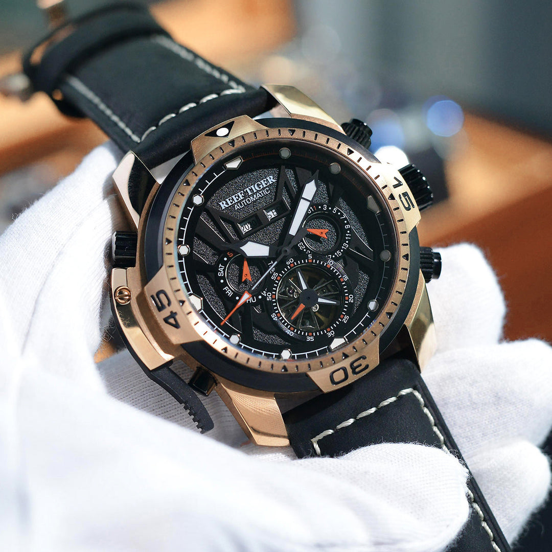 Reef Tiger Men's Aurora Transformers Skeleton Automatic Mechanical Watch image 6