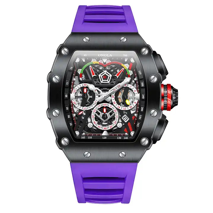 ONOLA Avantgarde McLaren Quartz Chronograph Watch - Black / Purple image