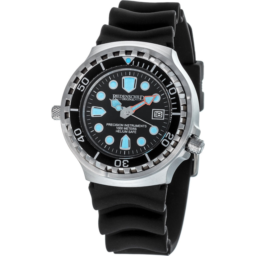 RIEDENSCHILD PRECISION INSRUMENTS GERMANY Divers Taucheruhr 1000m Helium Valve Watch image 0