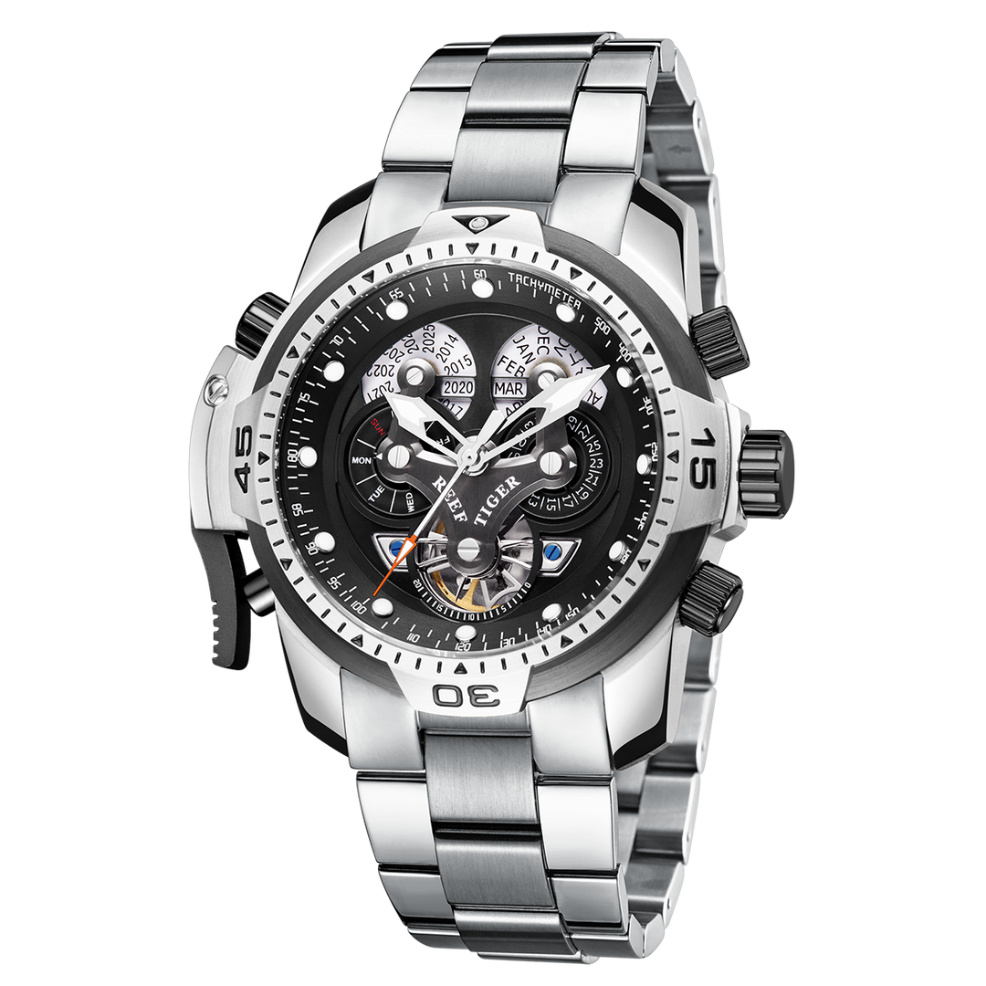Reef Tiger Men's Aurora Concept Skeleton Automatic Mechanical Watch image 8