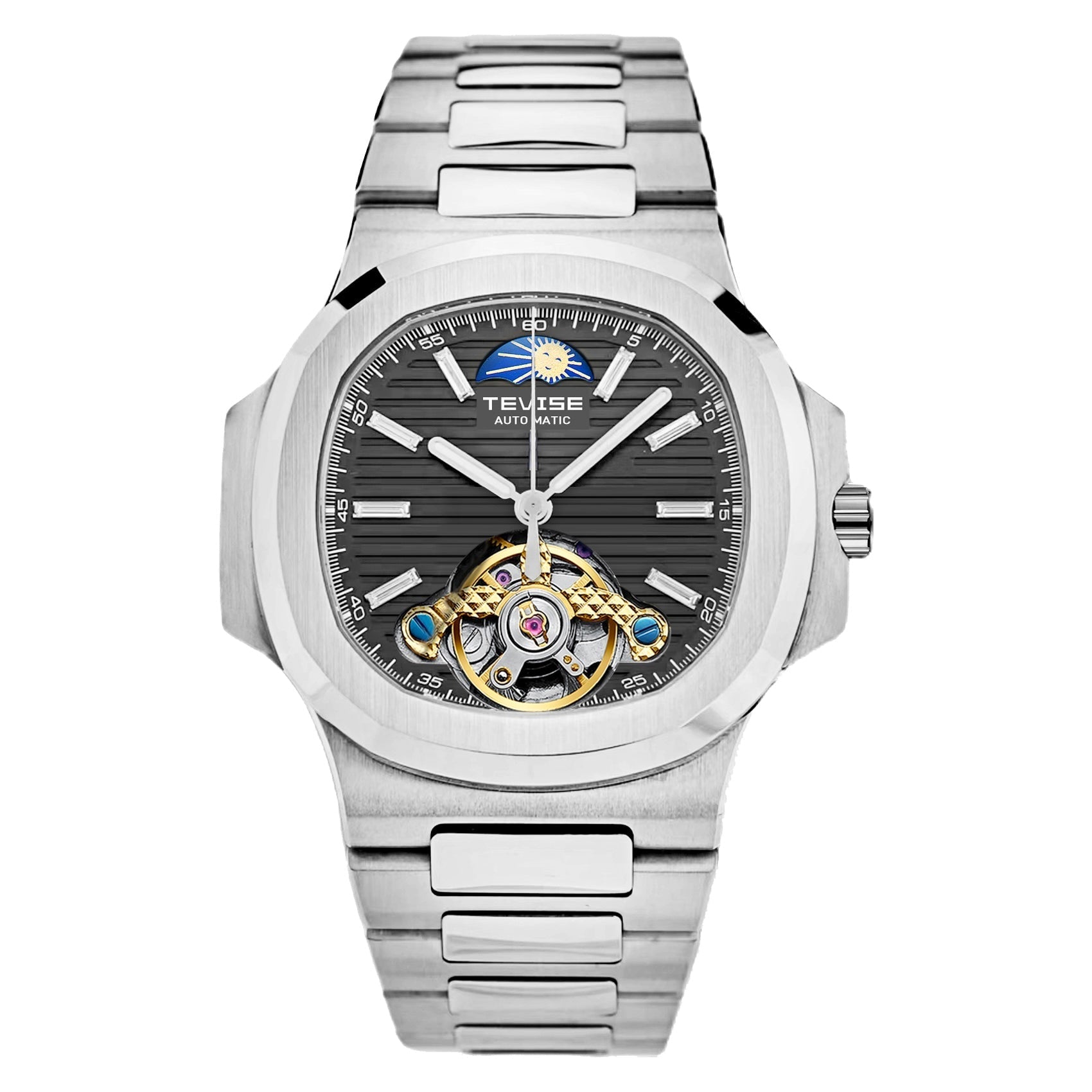 TEVISE Berlin Moonphase Open Heart Automatic Watch image 0