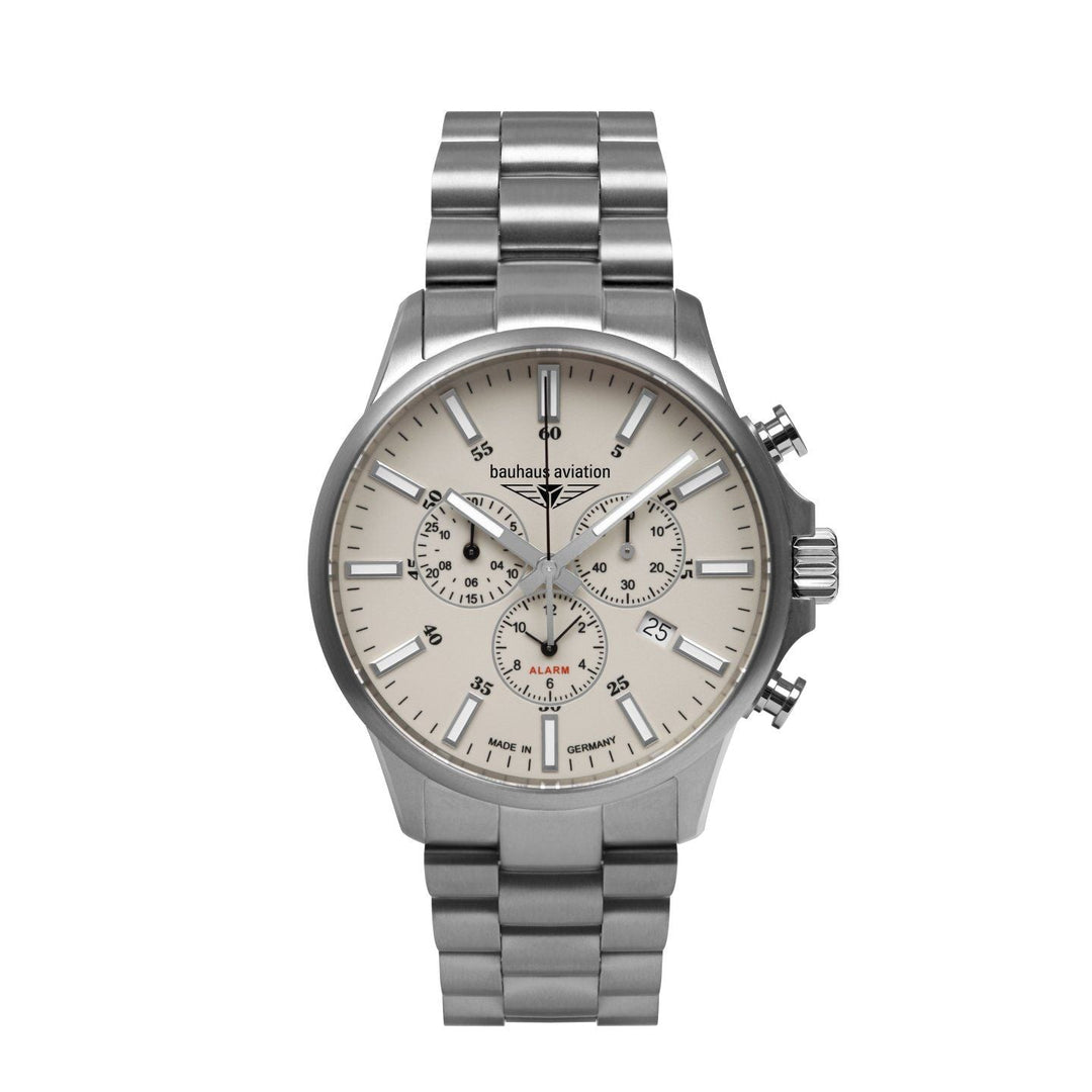 BAUHAUS AVIATION Men’s Titanium Quartz Chronograph Bracelet Watch 2880M5 image 1