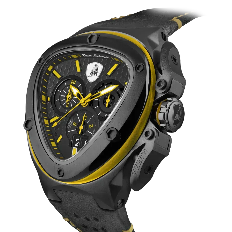 TONINO LAMBORGHINI Spyder X Leather Watch Yellow