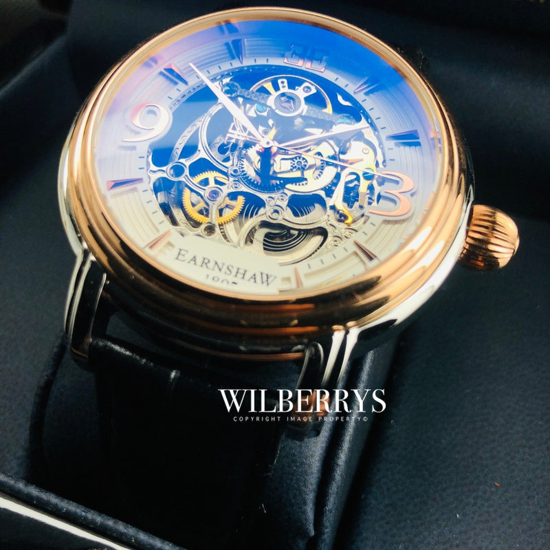THOMAS EARNSHAW LONGCASE GRANDE SKELETON AUTOMATIC Warm Gold