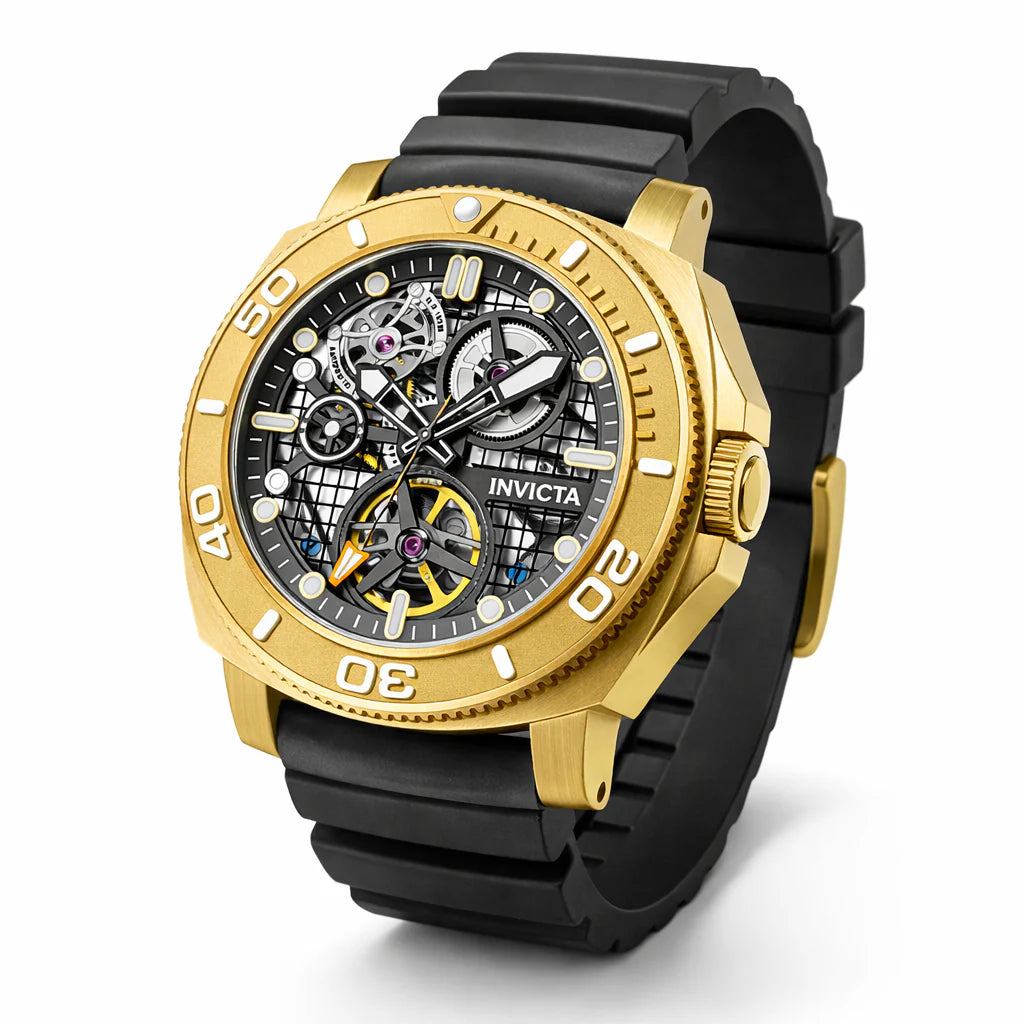 INVICTA Men's Sea Hunter Hadal Truss Automatic 44mm Watch Gold/Black