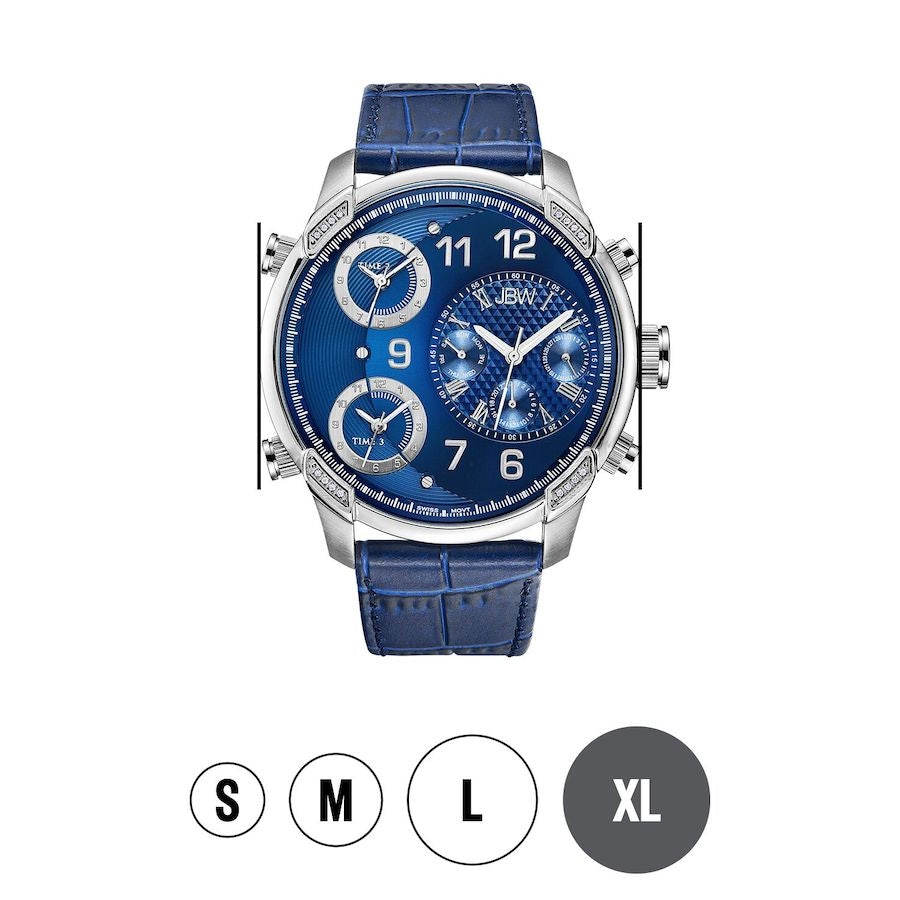 JBW G4 Gulfstream 16 Diamonds Blue Leather Watch