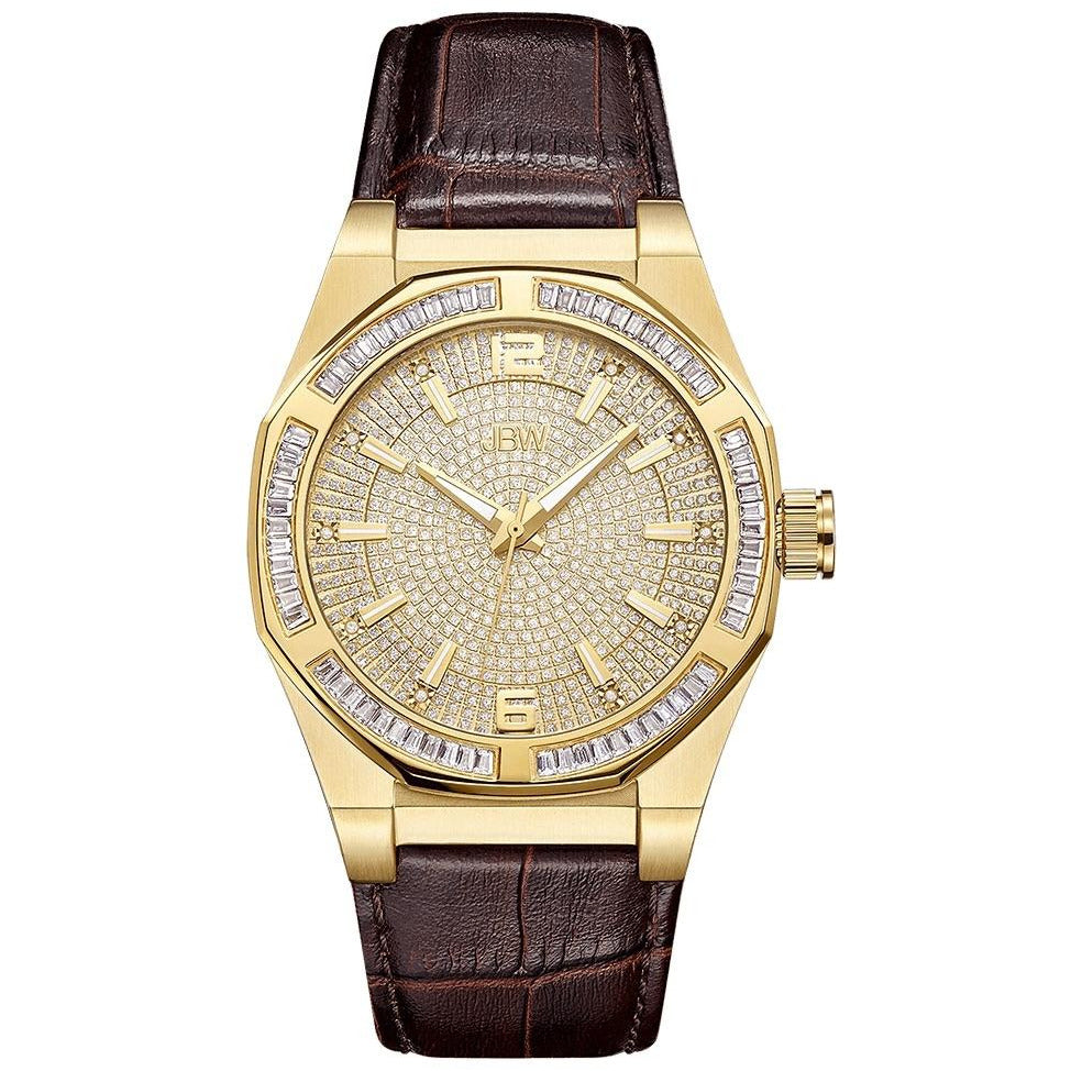 JBW Men's Apollo 0.10 ctw Diamond Rose Gold/Brown Watch Watch