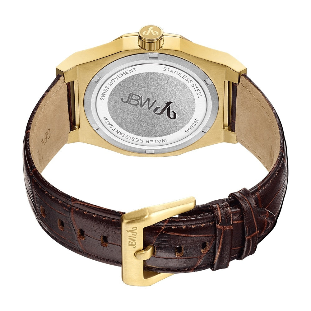 JBW Men's Apollo 0.10 ctw Diamond Rose Gold/Brown Watch Watch