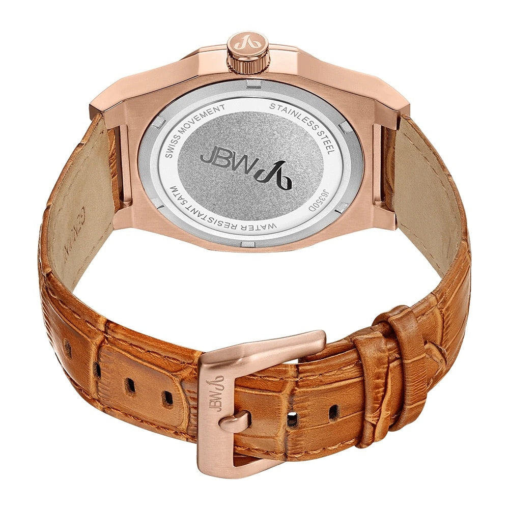 JBW Men's Apollo 0.10 ctw Diamond Rose Gold/Brown Watch Watch