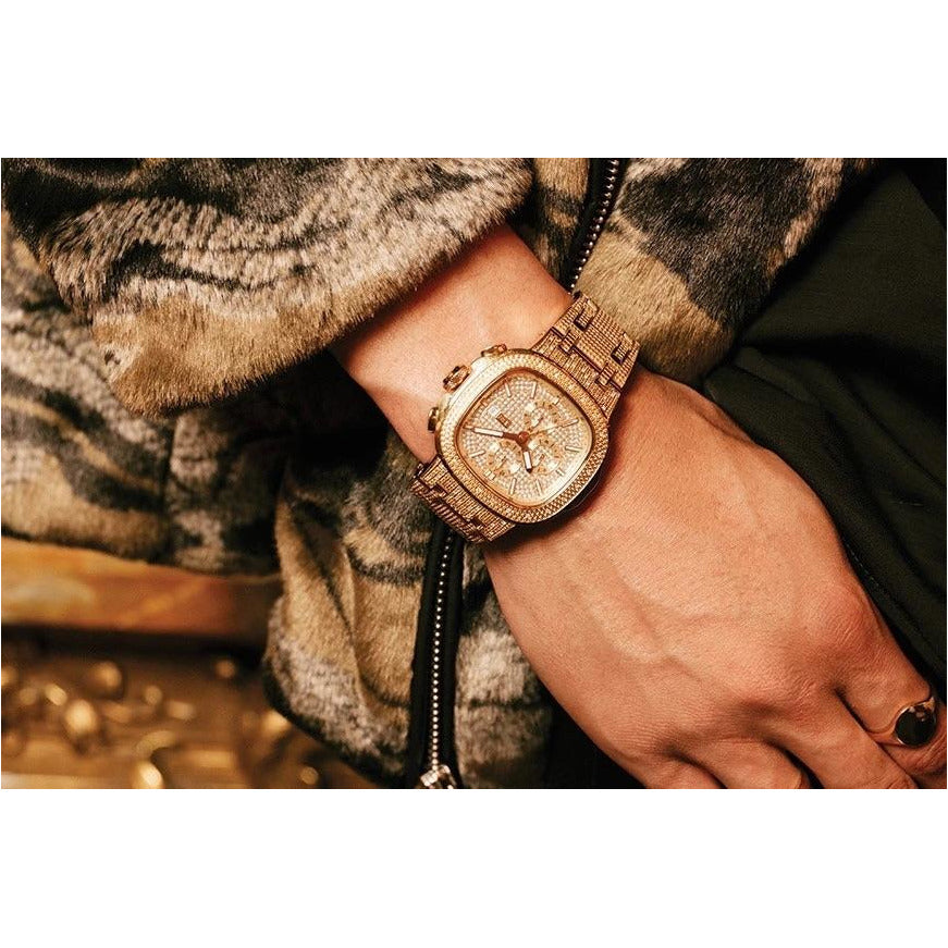 JBW Heist 18k Gold Plated 20 Diamonds Watch