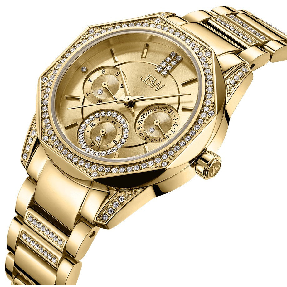 JBW Marquis 18k Gold Plated 12 Diamonds Watch