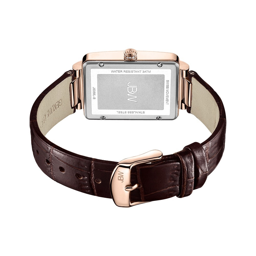 JBW Women's Mink .12 ctw Diamond 18K Rose Gold-Plated Dark Chocolate Watch