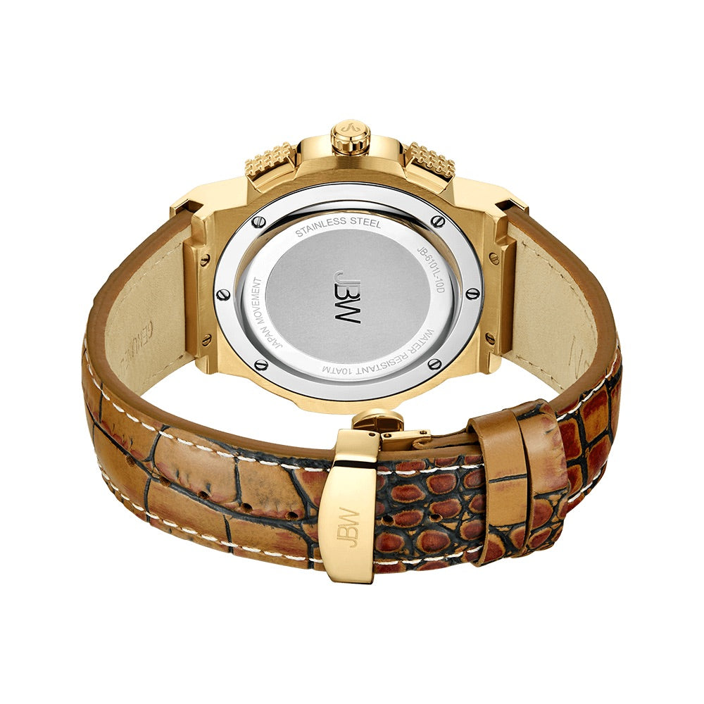 JBW Saxon 10 YR Brown/Gold Watch