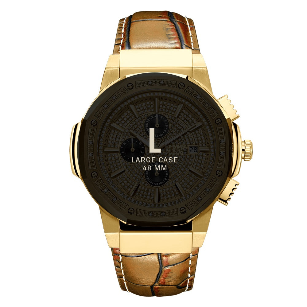 JBW Saxon 10 YR Brown/Gold Watch