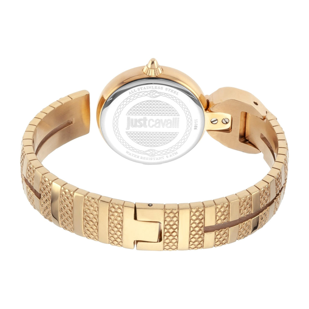 JUST CAVALLI Glam Cuff Snake Zirconia Gold Watch