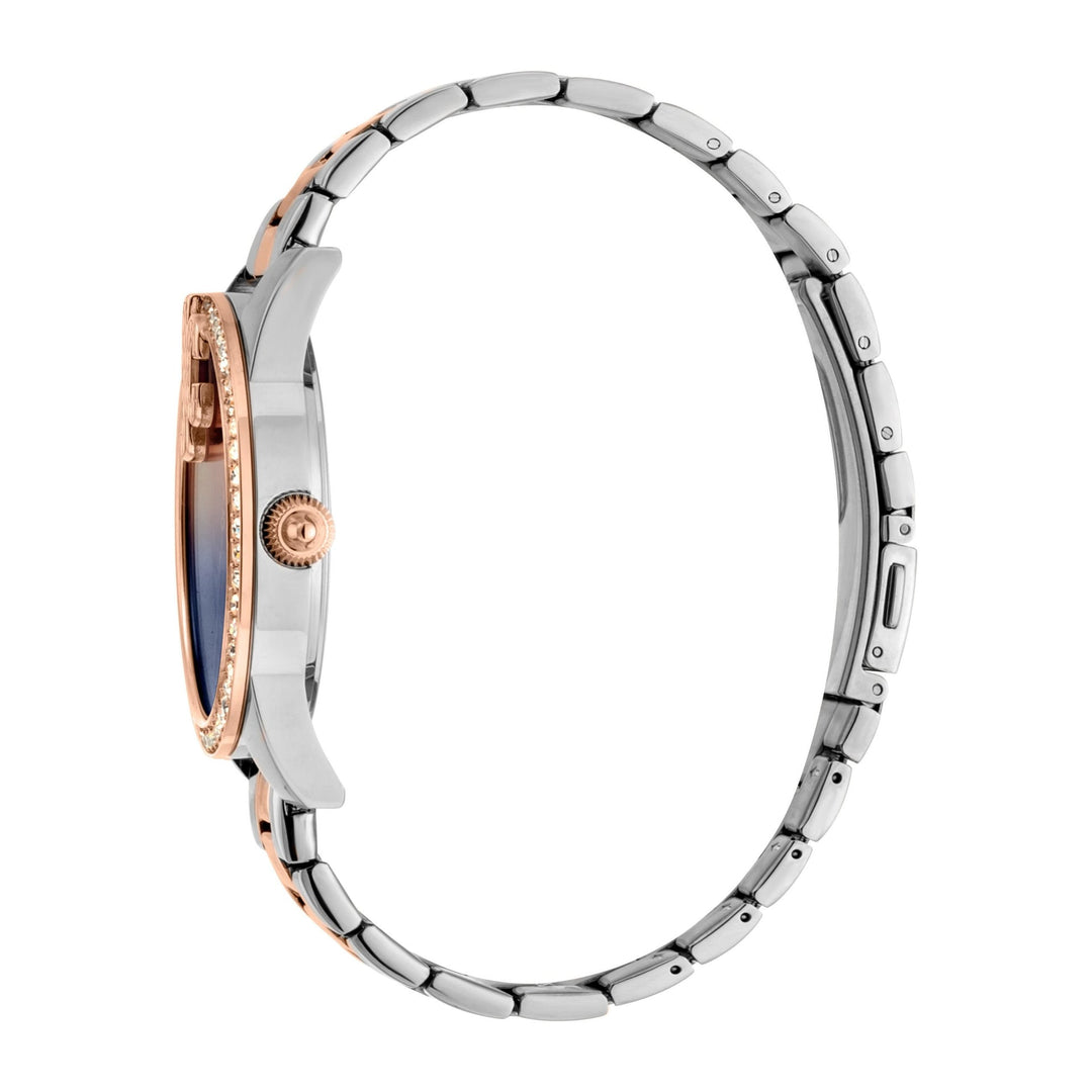 JUST CAVALLI Bold JC 40mm Steel Two Tone/Rose Gold Blue Zirconia Watch