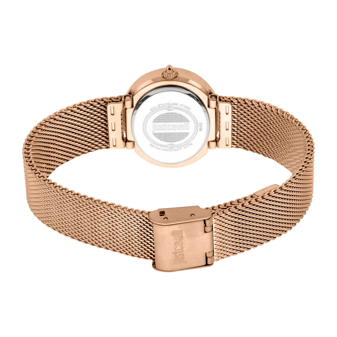 JUST CAVALLI Jungle Fever Steel Milanese Zirconia Rose Gold Watch