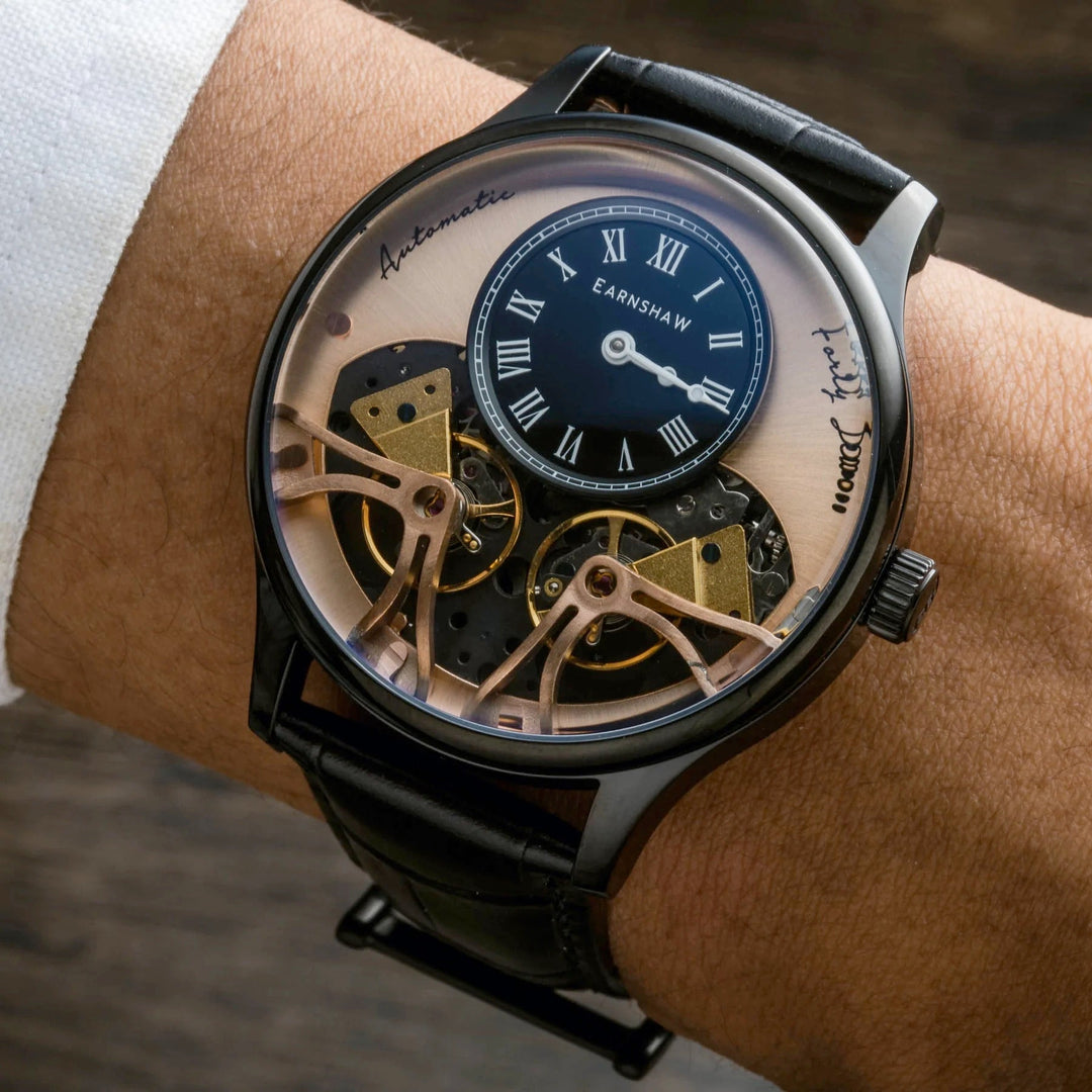 THOMAS EARNSHAW FARADAY DOUBLE BARREL AUTOMATIC Midnight Rose ES-8179-0D Watch