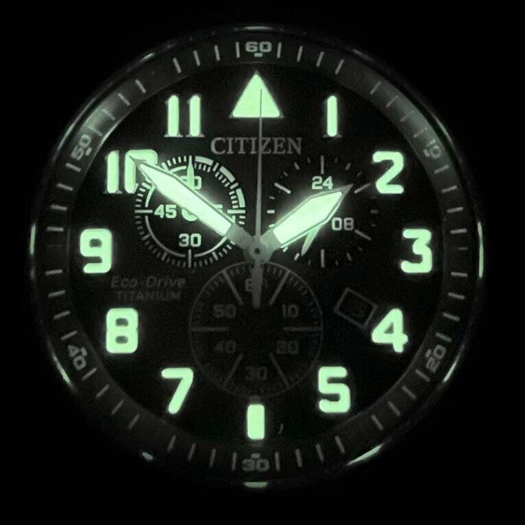 CITIZEN Garrison Super Titanium Pilot Chronograph Watch AT2480-81X