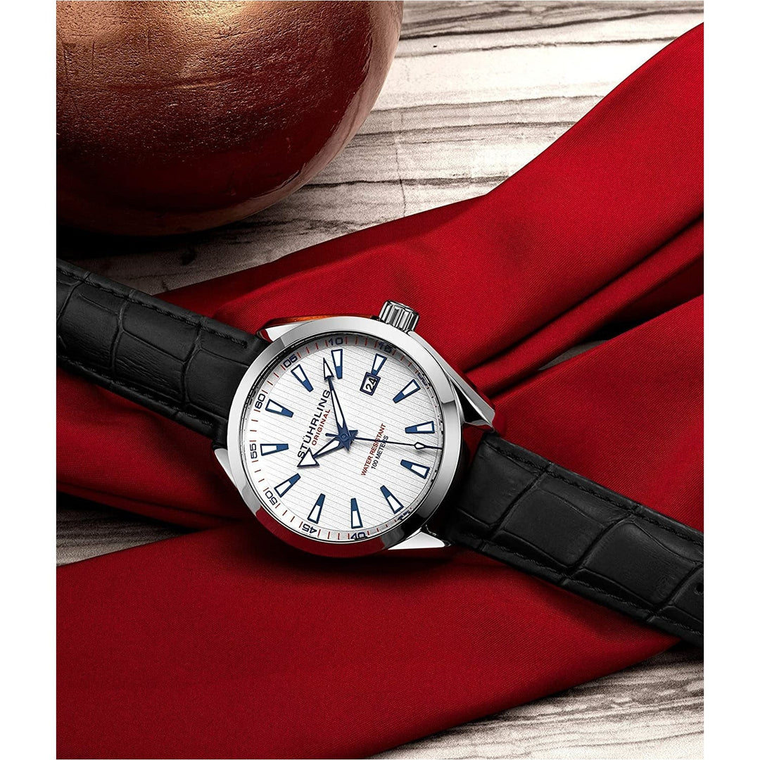 STUHRLING ORIGINAL Forte 42mm Classic Leather White Watch