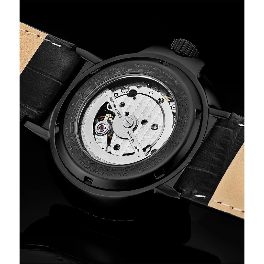 STUHRLING ORIGINAL Jet Engine Automatic 45mm Skeleton Ion Black Watch