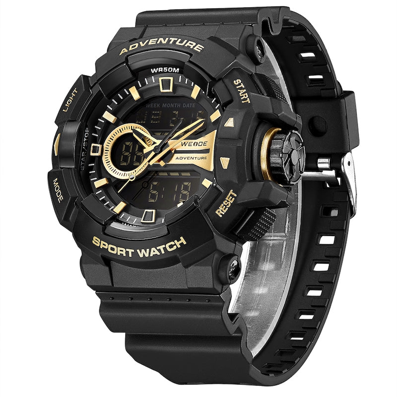 WEIDE Aboriginal Black/Gold Watch