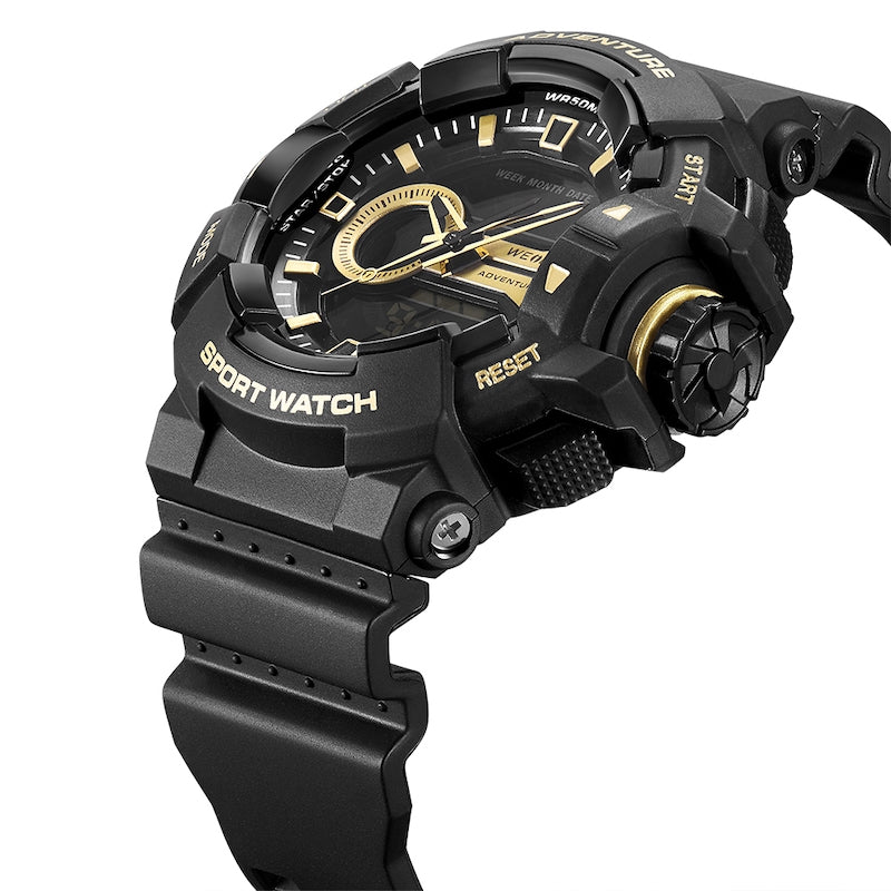 WEIDE Aboriginal Black/Gold Watch
