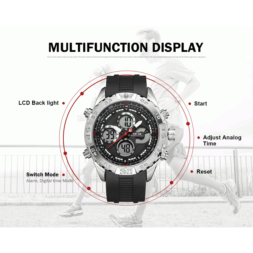 WEIDE Andromeda Silicone Silver/Black Watch