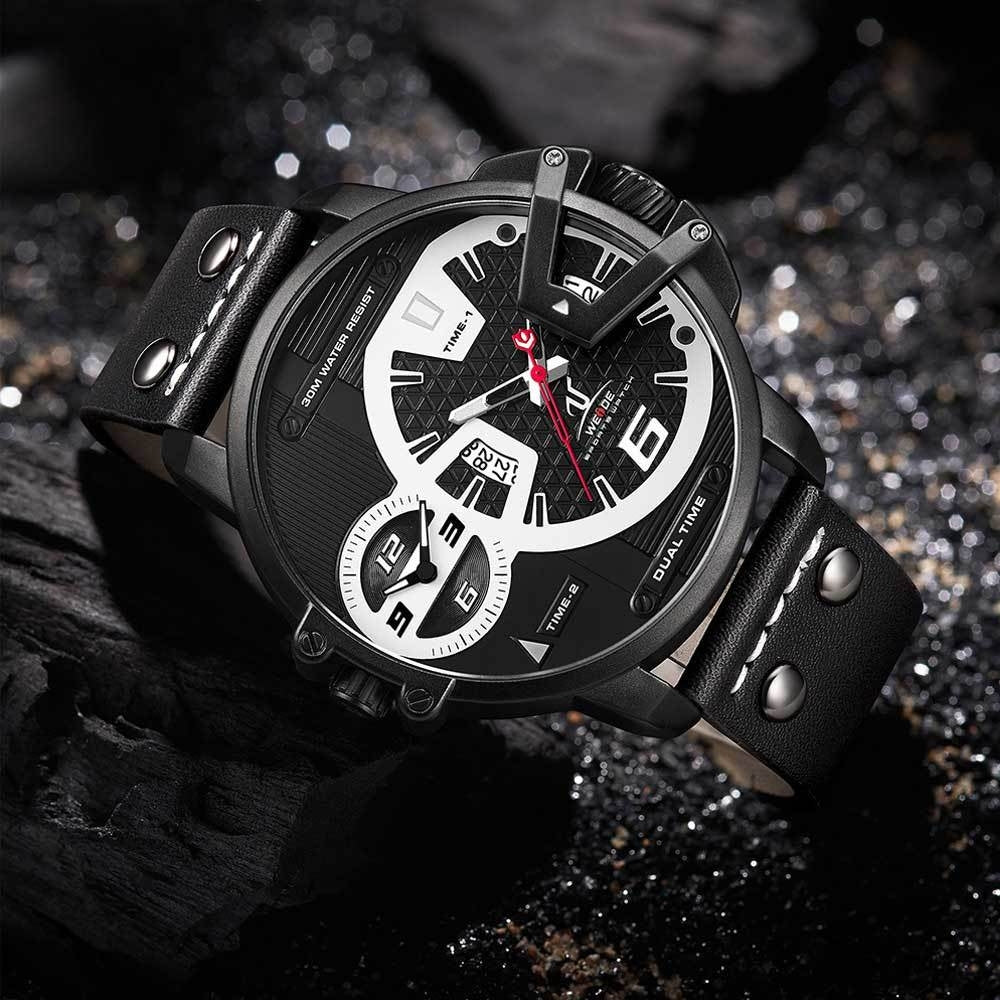 WEIDE Gigantaur 50mm Leather Black Watch