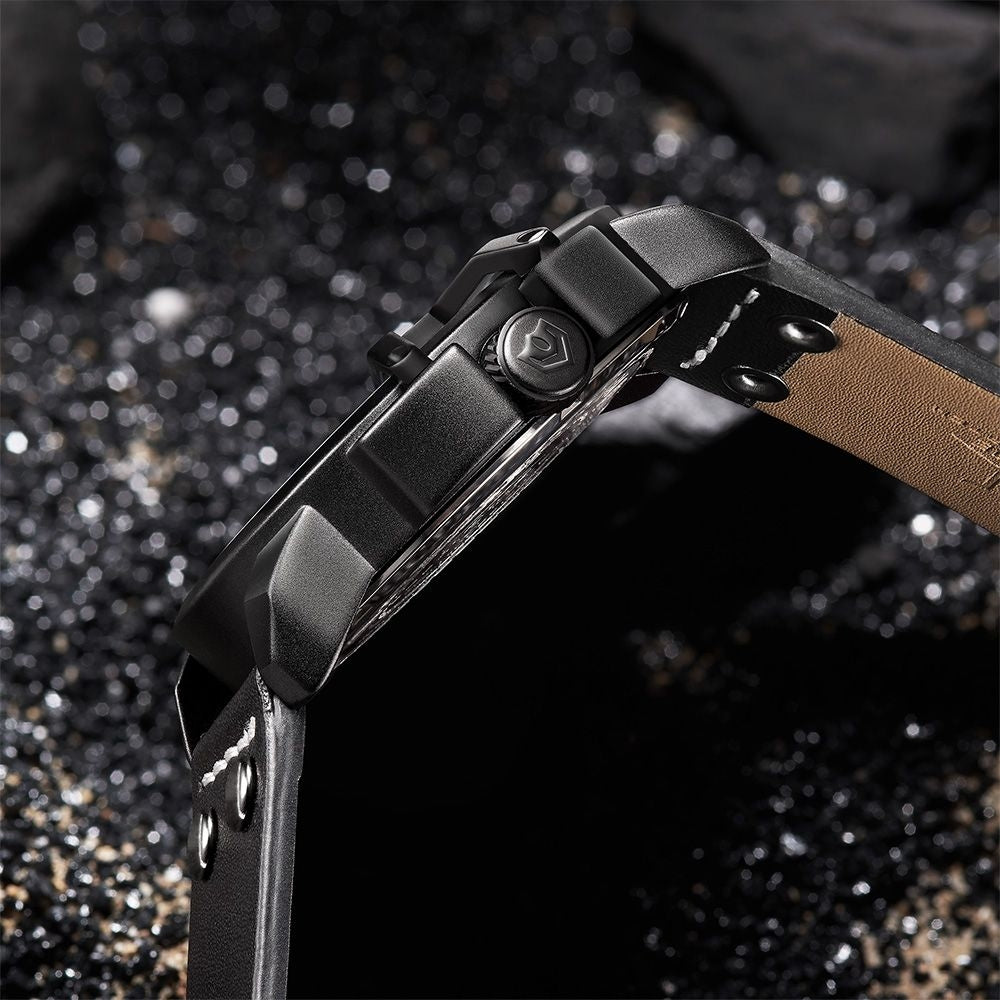WEIDE Gigantaur 50mm Leather Black Watch