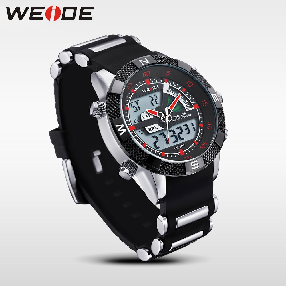 WEIDE Rainmaker Sport Steel Infused Red/Silver Watch