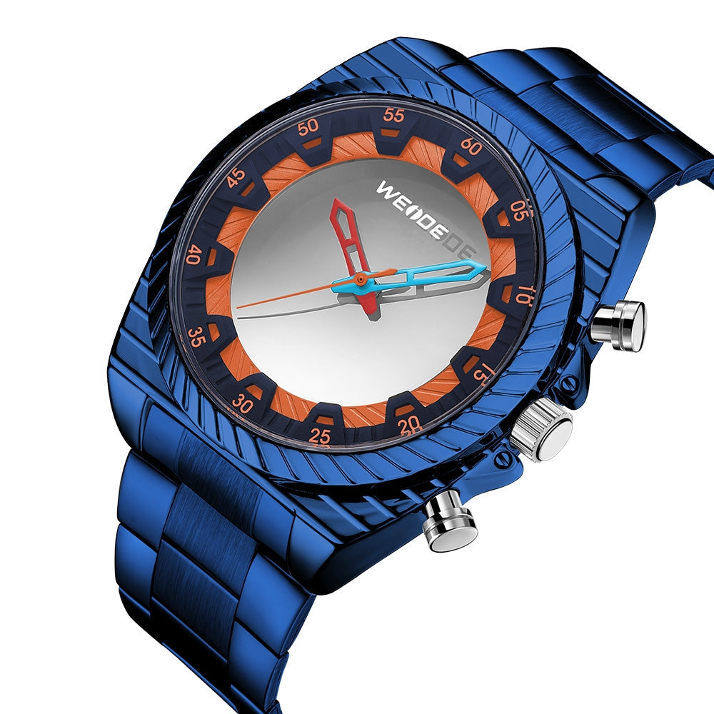 WEIDE Flash UV Steel Ionic Blue Watch