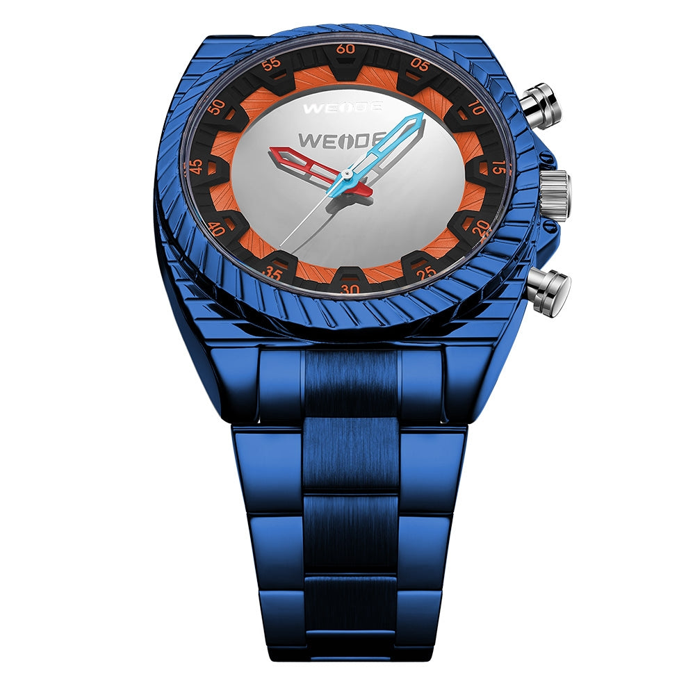 WEIDE Flash UV Steel Ionic Blue Watch
