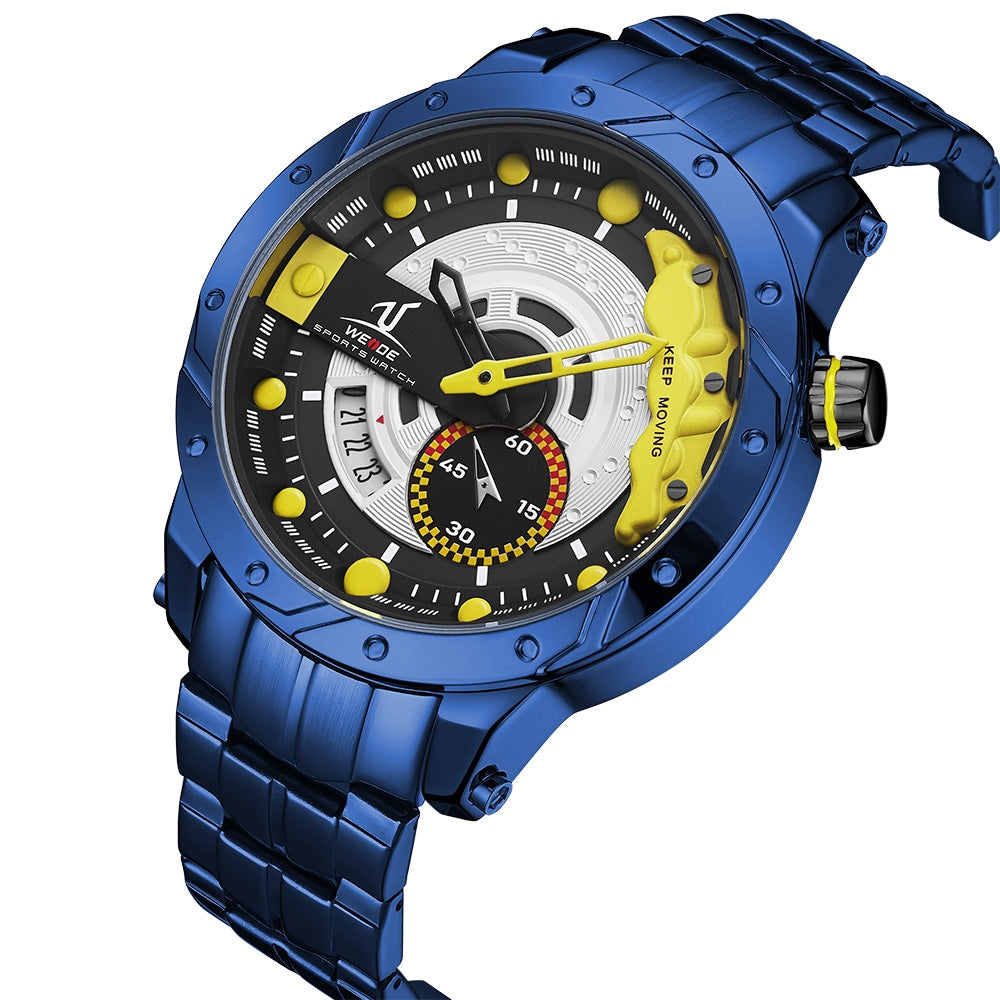 WEIDE Brake Steel Ionic Blue Street Racer Watch